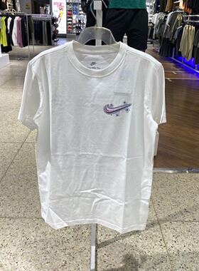 NIKE耐克女子短袖上衣夏新款宽松透气休闲运动印花T恤IH7605-100