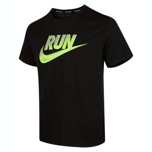 Nike耐克短袖男夏RUN印花宽松圆领透气跑步运动T恤HJ3565-010