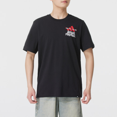 Adidas阿迪达斯夏男棉足球风印花运动短袖圆领T恤宽松JD8216