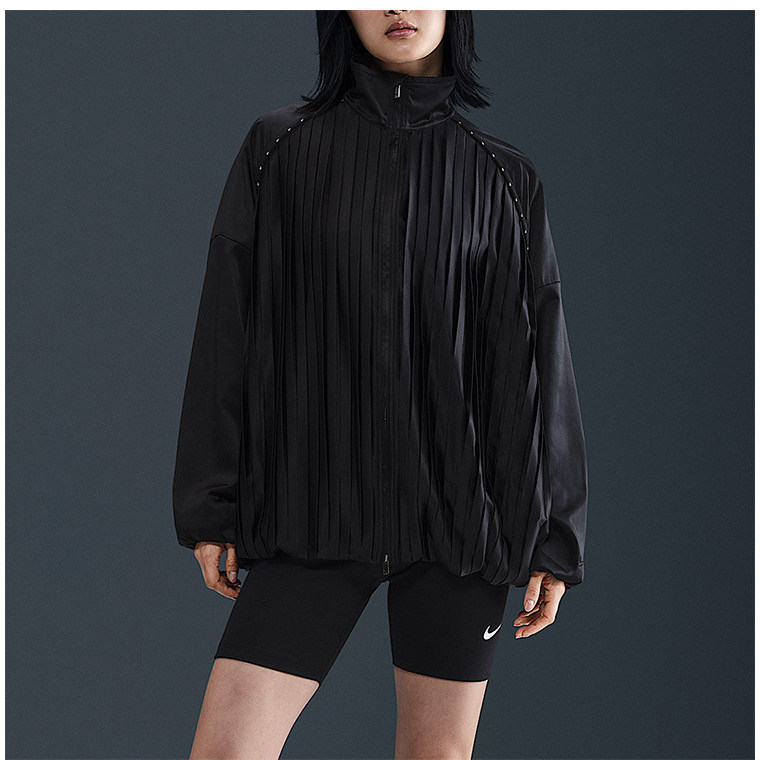 Nike耐克外套女春秋新款褶裥垂坠立领梭织运动休闲夹克HJ0518-010图片