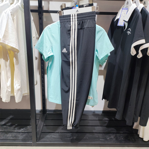 正品Adidas阿迪达斯女子夏新款简约百搭运动休闲透气九分裤GR9605