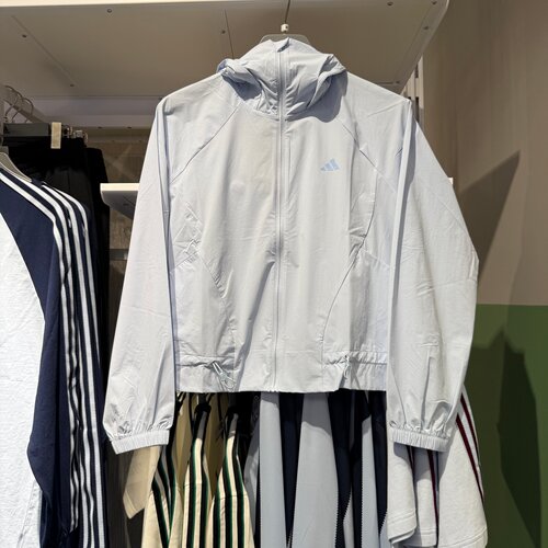 Adidas阿迪达斯女26夏新款轻薄防晒服外套户外休闲连帽夹克KH2711