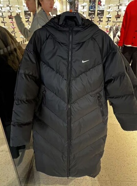 Nike耐克女子2025冬新款连帽保暖运动休闲长款羽绒服HV5237-010