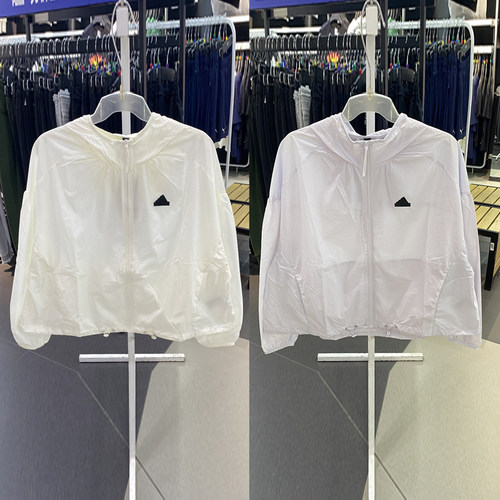 正品Adidas/阿迪达斯女子夏新款连帽透气运动休闲夹克外套 IM8837