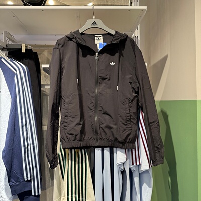 Adidas阿迪达斯三叶草男26夏新款连帽外套梭子防风休闲夹克KT3035