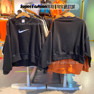 NIKE耐克女卫衣大勾蝙蝠袖圆领运动套头衫休闲裤子 DO7212 DM6206