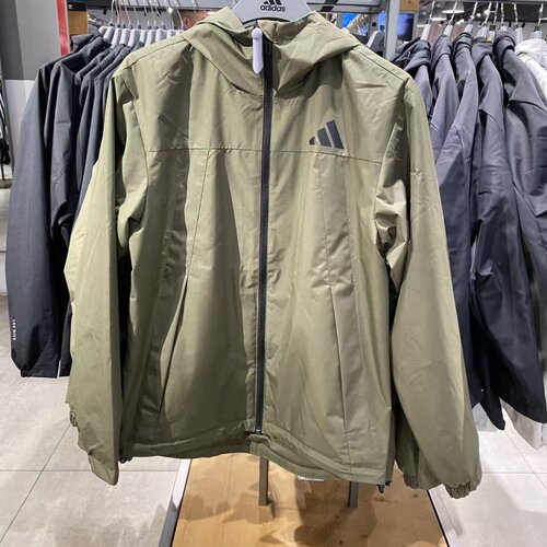 阿迪达斯男运动休闲梭织连帽外套