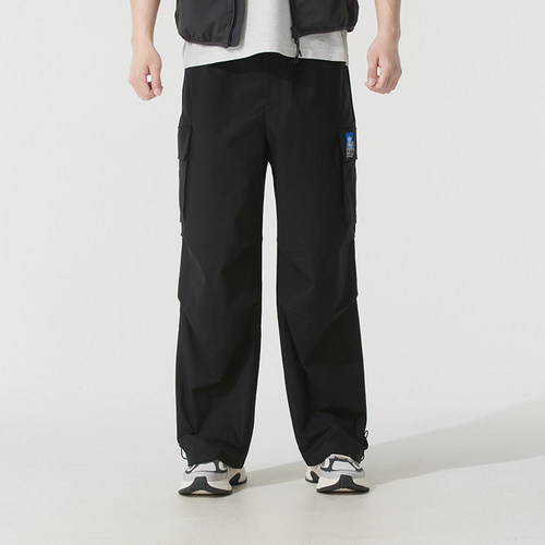 Adidas/阿迪达斯三叶草男子工装伞裤梭织透气休闲阔腿长裤KA8012