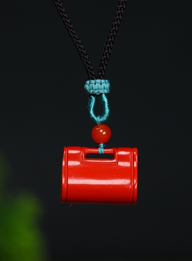 玉阅珠宝朱砂锁吊坠简约百搭