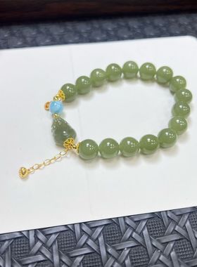 玉阅珠宝和田玉海纹石貔貅手串