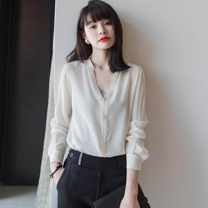 衬衫女新款2022新时尚设计感小众简约衬衣职业气质夏季轻奢薄上衣