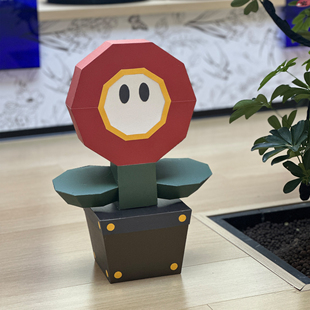 马里奥游戏小红花手工纸模摆件金币花朵店铺橱窗装饰品拍摄道具