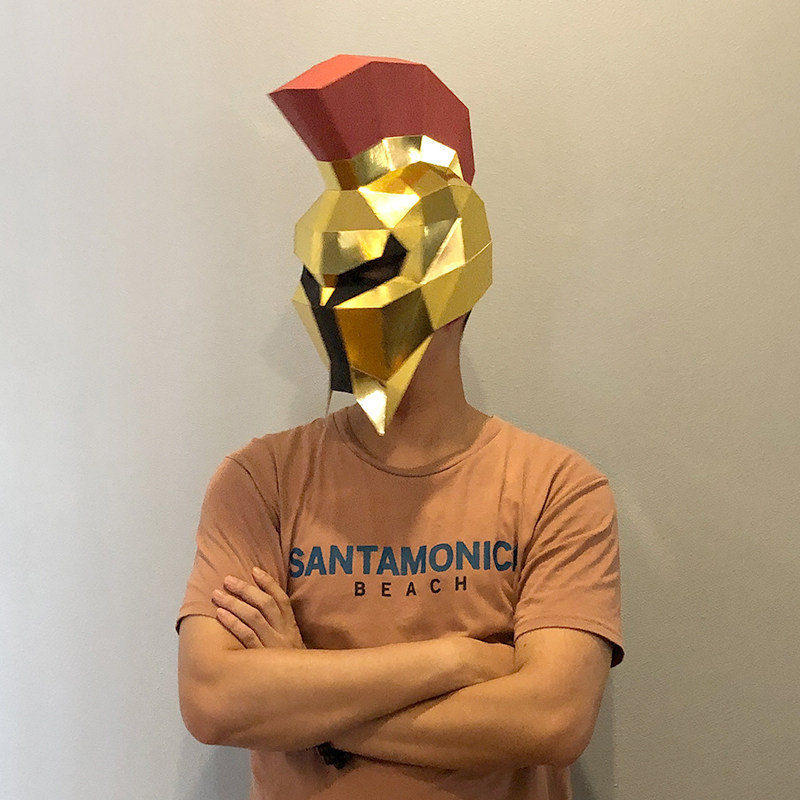 lol潘森斯巴达克斯纸模头套创意手工diy面具舞台演出表演道具cos