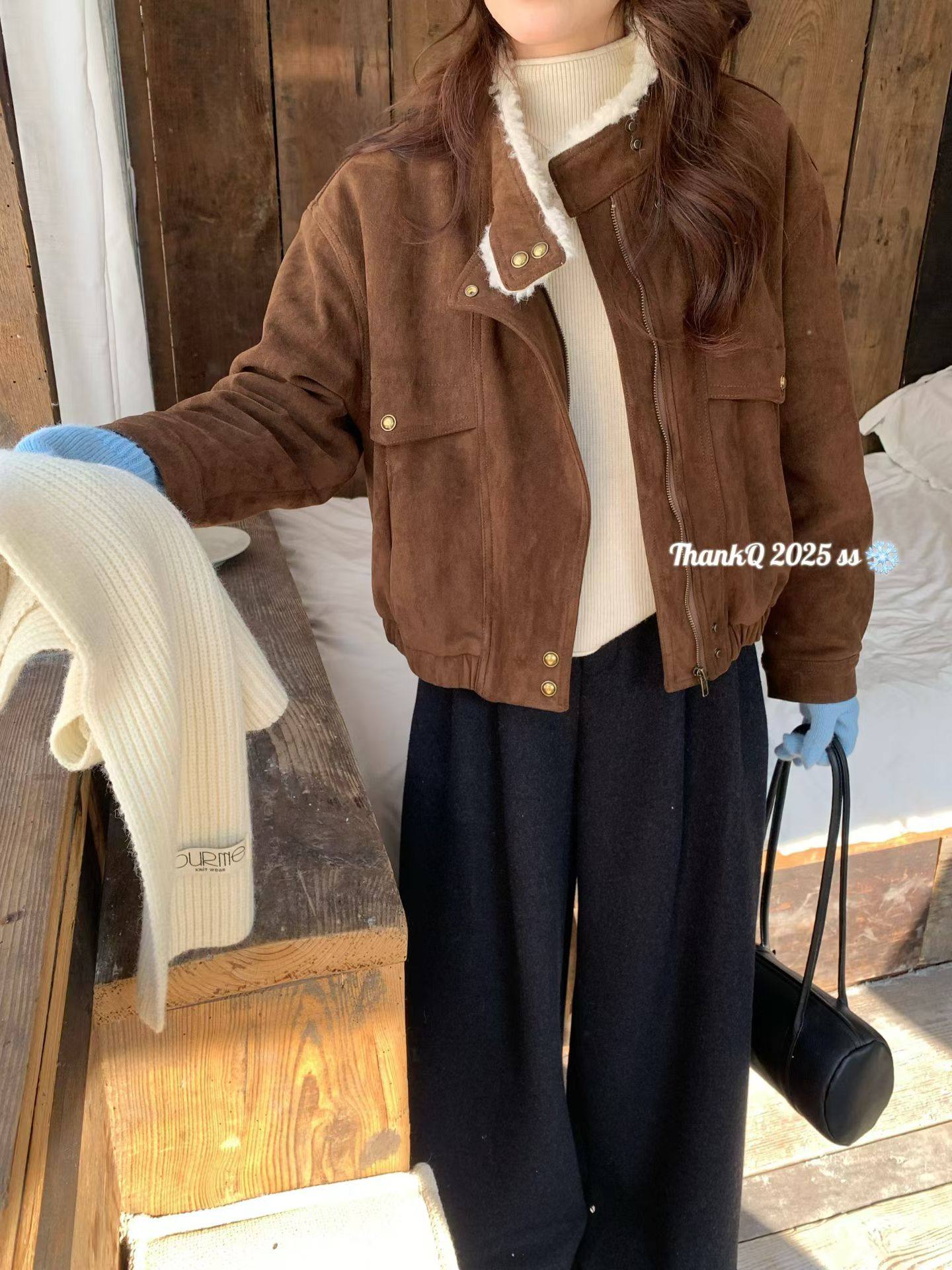 2026秋冬新款韩版宽松显瘦百搭立领长袖外套女加厚保暖外套25773,女装/女士精品,短外套,淘宝优惠券,粉丝福利购,淘宝优惠卷