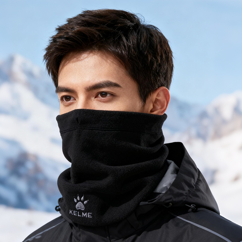 卡尔美冬季抓绒骑行围脖