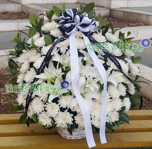 葬礼清明节小花篮追悼会遗体祭奠白事死人告别悼念花篮北京鲜花店