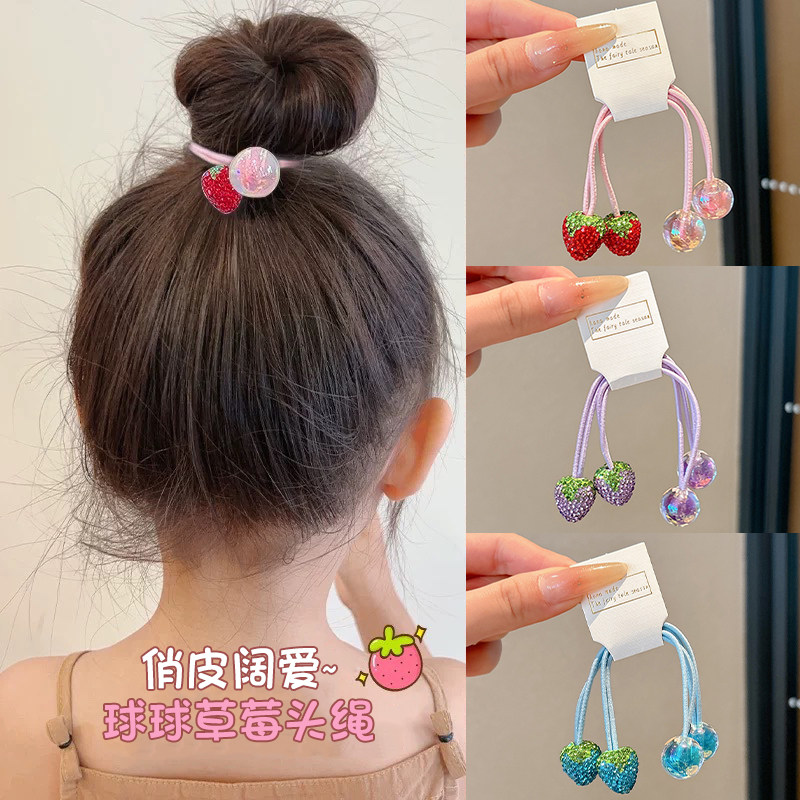 芒果小女孩发绳儿童镶钻不伤发橡皮筋发圈扎头发头绳发饰饰品mg