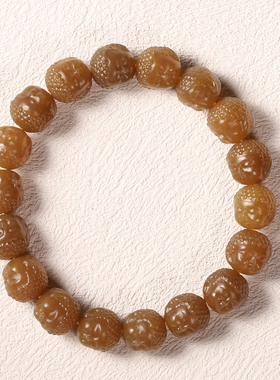 和田玉糖玉如来佛头手串