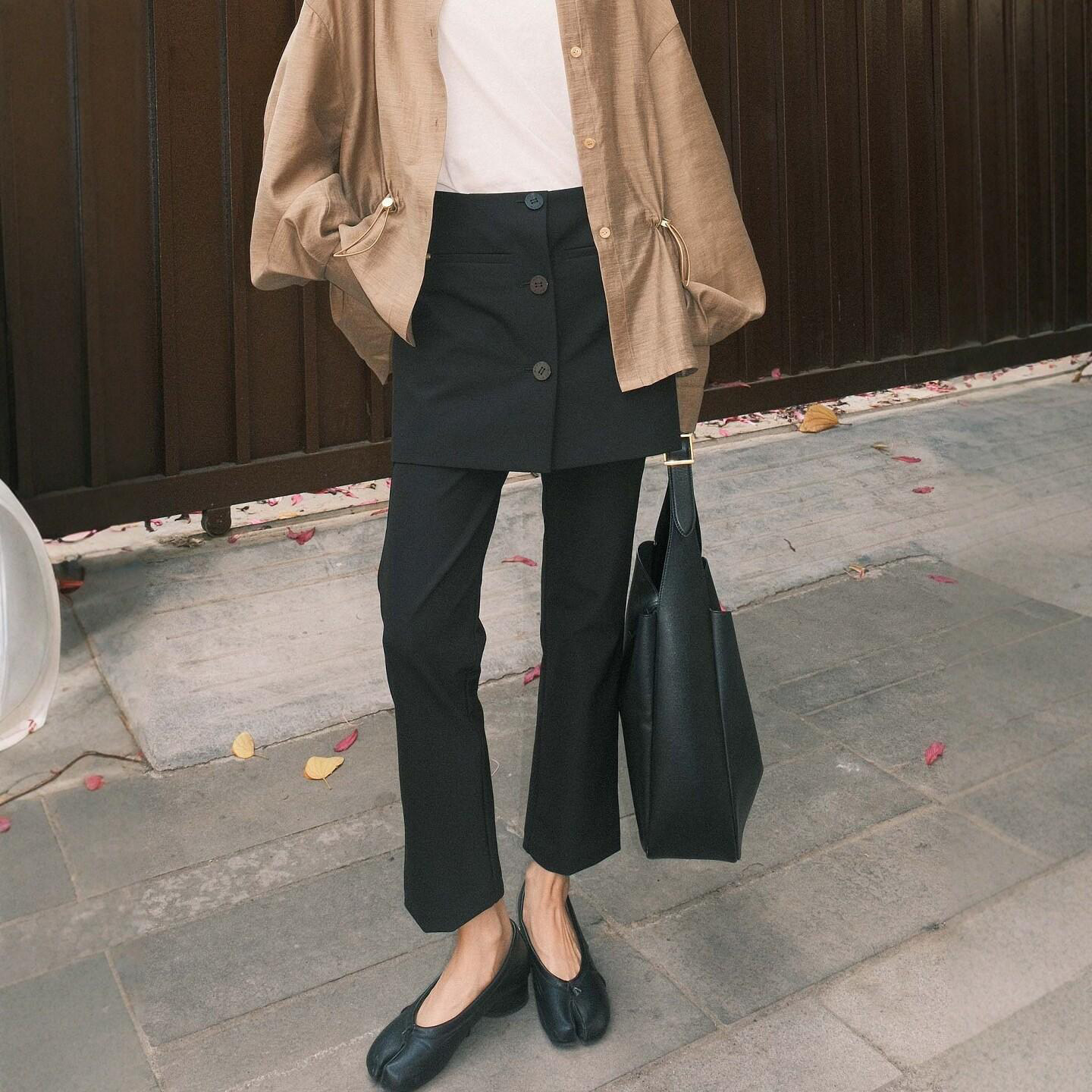 2026新款大码高腰时尚百搭胖MM显瘦洋气假两件直筒九分休闲裤子女