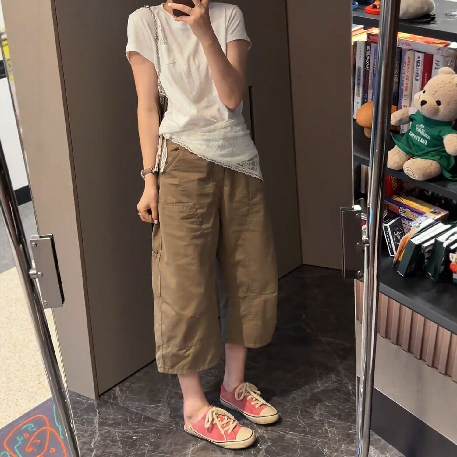 大码时尚直筒工装牛仔裤女2026夏季胖MM高腰显瘦八分休闲阔腿裤子
