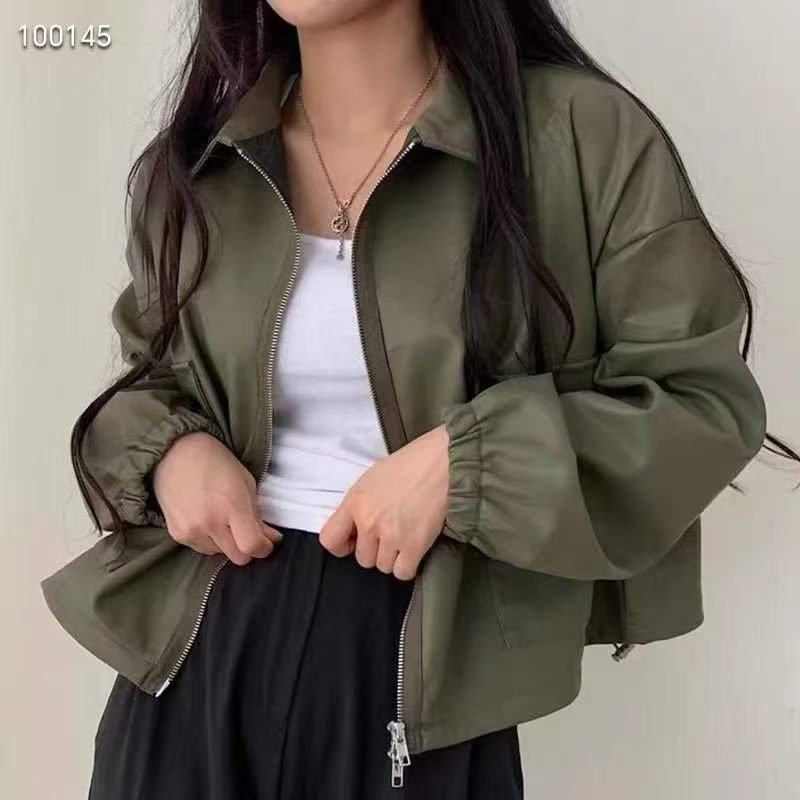 韩风chic2026秋季新品宽松机车皮衣夹克网红时尚帅气pu皮衣外套女