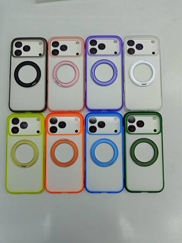 米卡伦适用于苹果17/18promax手机壳新款iPhone17pro磁吸旋转支架透明气囊防摔16pro保护套ai全包max男女款