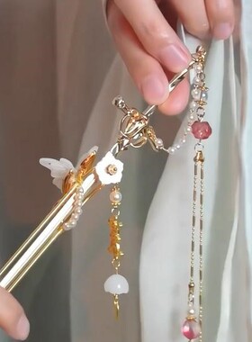 藏剑簪清冷新中式剑簪发簪高级古风盘发簪子步摇流苏汉服发饰头饰