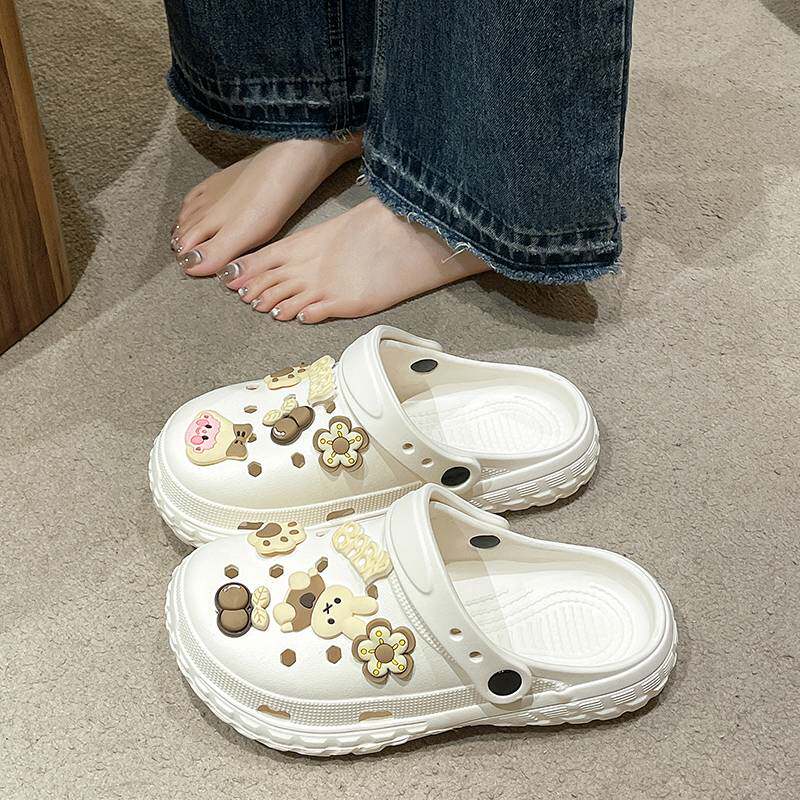 卡通兔子洞洞鞋女夏季厚底增高