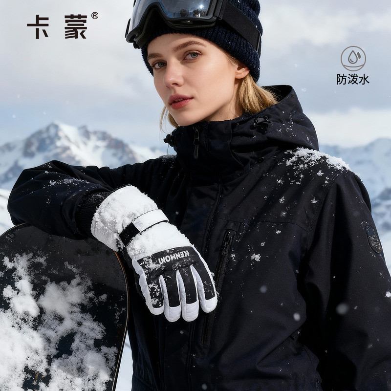 卡蒙新款冬季加厚保暖骑行手套