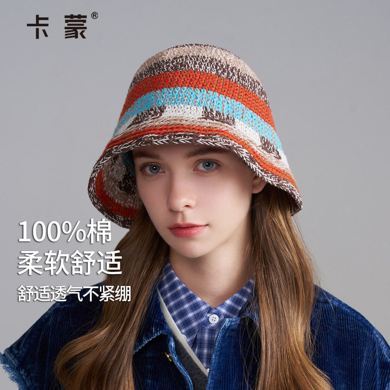 卡蒙纯棉防晒渔夫帽女2025新款加大冬季帽子大头围显脸小防紫外线