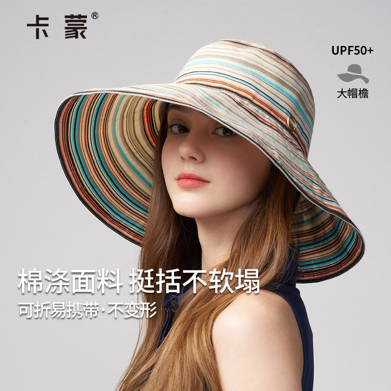 卡蒙帽子女款2026新款超大帽檐侧脸防晒防紫外线遮阳太阳帽防晒帽