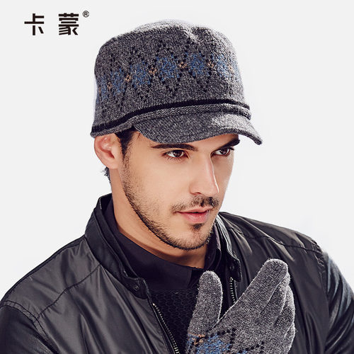 kenmont秋冬英伦羊毛呢短檐帽子