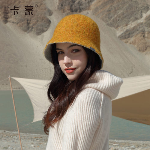卡蒙秋冬女双面戴渔夫帽可折叠