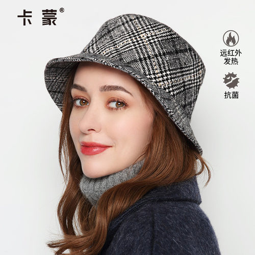 卡蒙显脸小渔夫帽英伦大帽檐保暖