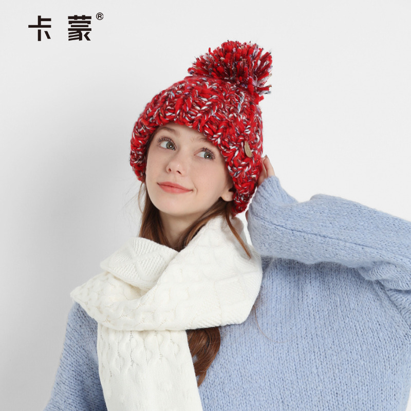 卡蒙显脸小护耳百搭风宽松毛线帽