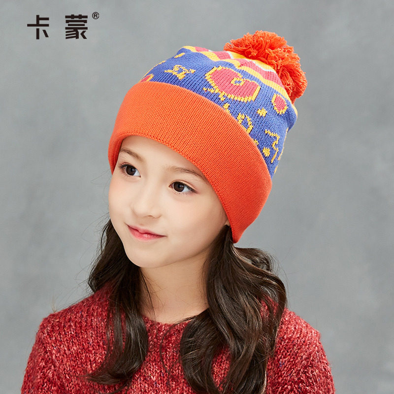 卡蒙3-6岁女宝宝冬季帽子双层保暖毛线帽毛球宝宝针织帽毛球可爱,童装/婴儿装/亲子装,帽子,淘宝优惠券,粉丝福利购,淘宝优惠卷