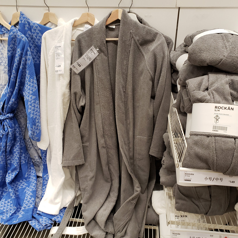 温馨宜家IKEA罗克翁浴衣浴袍纯棉吸水白色舒适亲肤宽松简约包邮|msdalam kategori rumah Fabrik, tuala/tuala mandi/jubah mandi, skirt mandi/jubah mandi/jubah mandi - dari Buy2taobao.com untuk memberikan perkhidmatan ejen Taobao profesional membeli