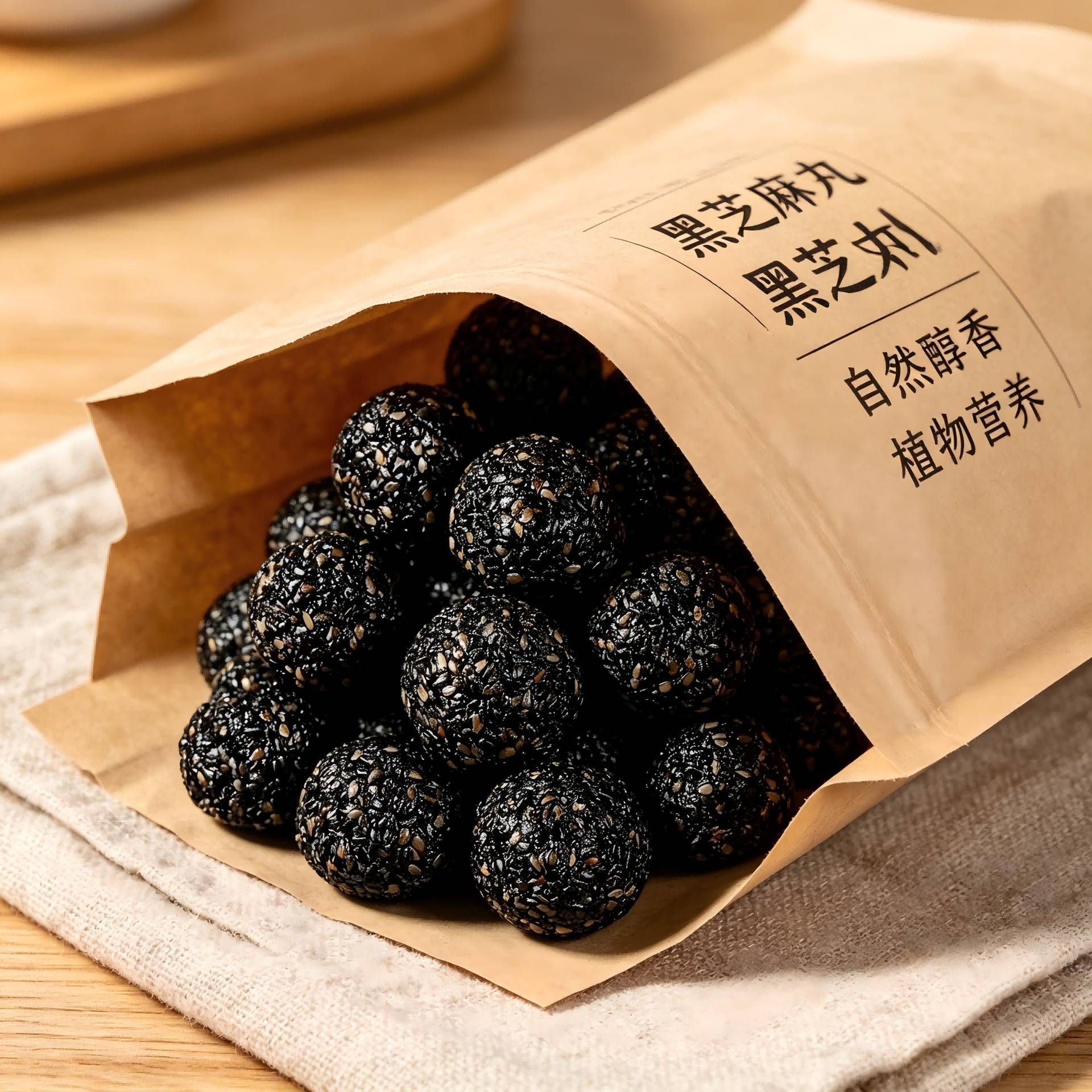 黑芝麻丸罐装手工制作添加即食蜜丸滋补零食实惠装