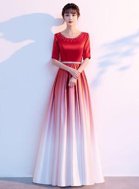 大合唱演出服女长裙学生合唱团红歌朗诵宴会主持人指挥晚礼服长款