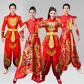 成人打鼓服演出服男女水鼓腰鼓服装 锣鼓开场舞秧歌服中国风舞龙服