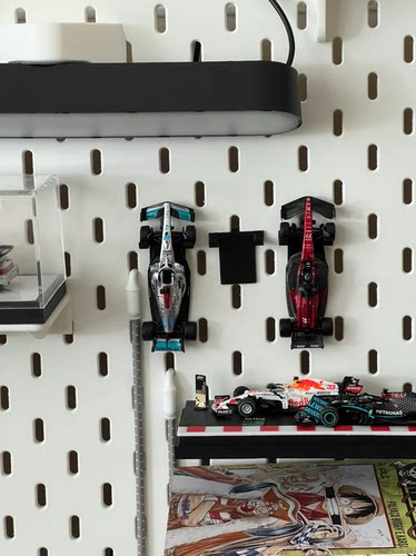 适用宜家SKADIS斯考迪斯 宜家洞洞板配件 迷你GT F1赛车垂直挂架