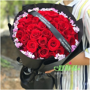 红玫瑰鲜花束礼盒情人节生日爱人同城速递重庆城口丰都垫江县配送