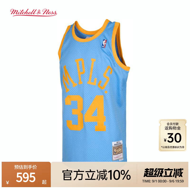 MN湖人队奥尼尔34号球衣球迷版图片
