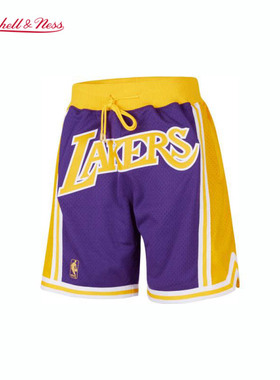 【JUSTDON联名】MN湖人队96-97赛季球裤美式透气运动短裤礼盒装男
