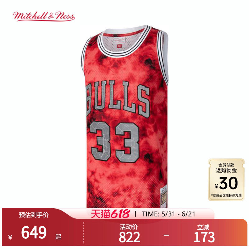 湖人队奥尼尔/公牛队皮蓬/76人艾佛森NBA官方MN复刻球衣SW球迷版