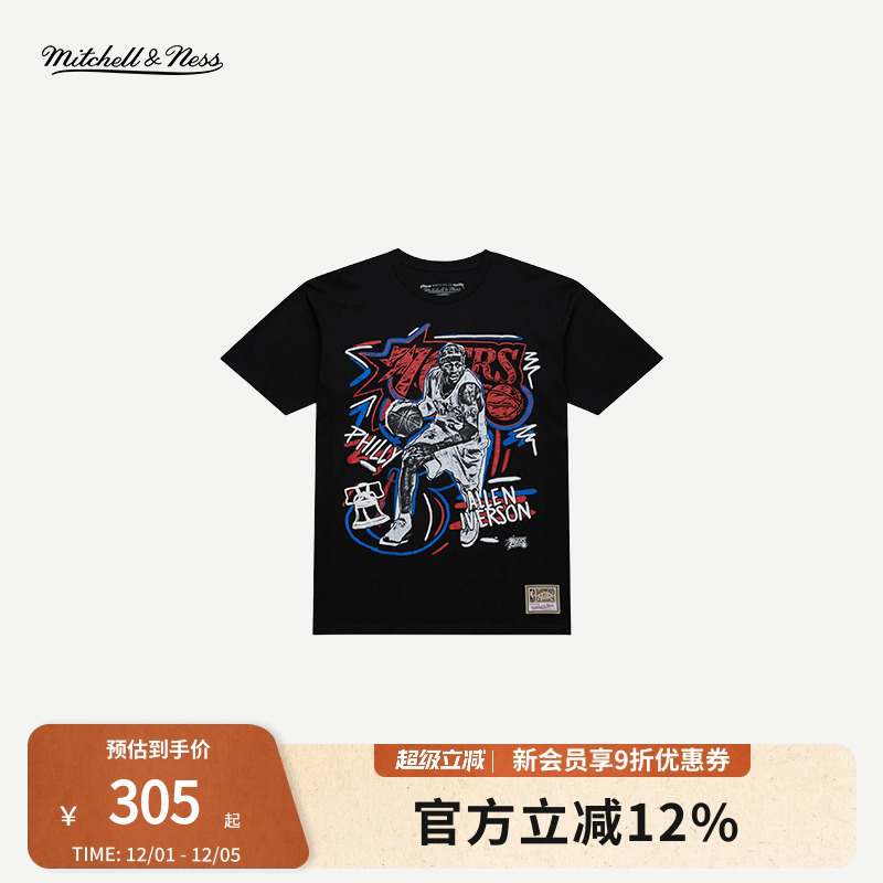 mitchell&ness罗德曼诺维斯基加内特艾佛森夏季新款休闲短袖T恤MN