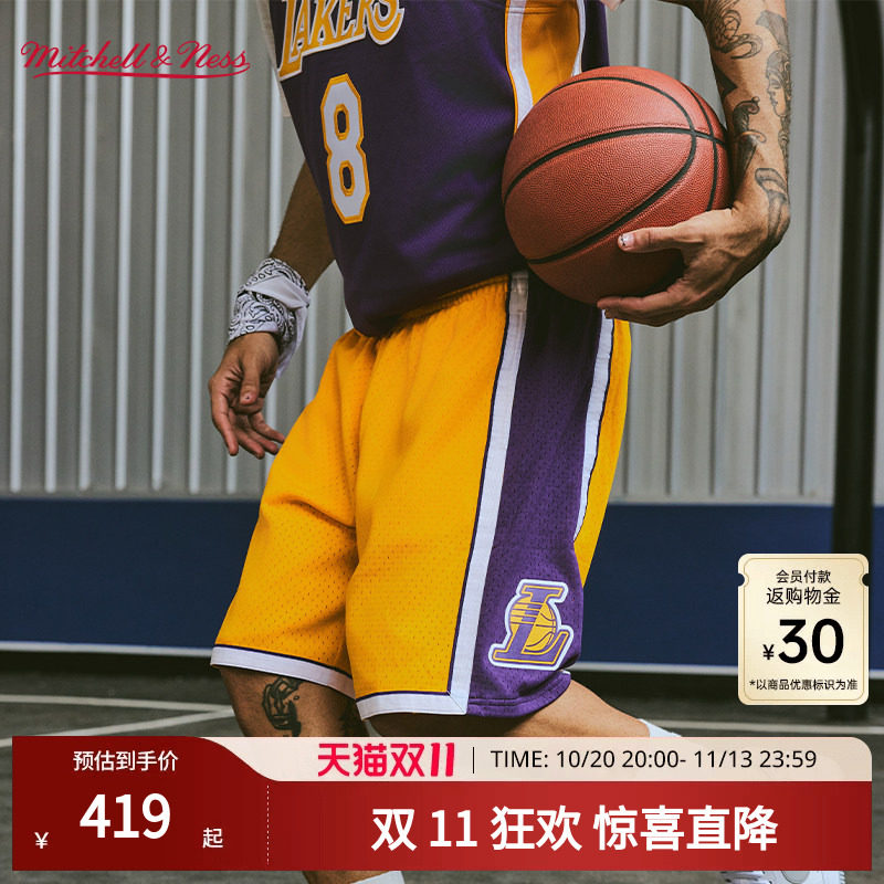 MN湖人队球裤集合美式潮流复古透气轻便篮球运动健身短裤男NBA