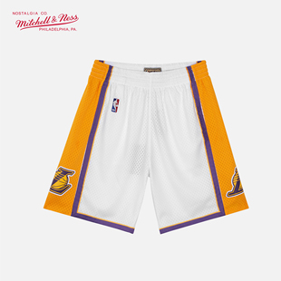 Mitchell&Ness09 10年NBA湖人队SW复古MN网眼篮球运动网眼短裤