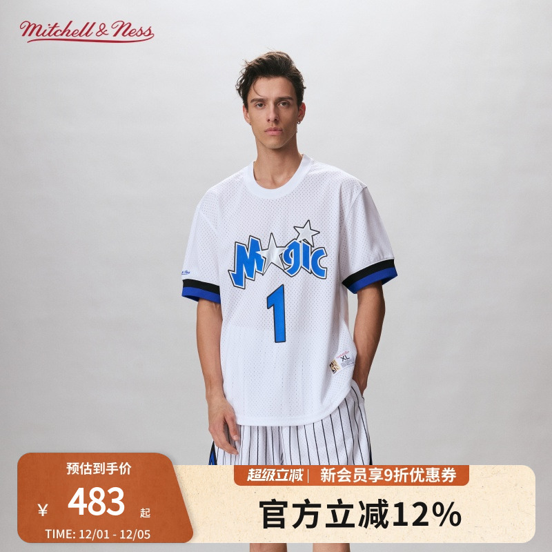 魔术队麦迪网眼圆领短袖T恤透气