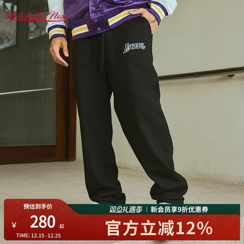 MN湖人队重磅保暖百搭运动长裤男